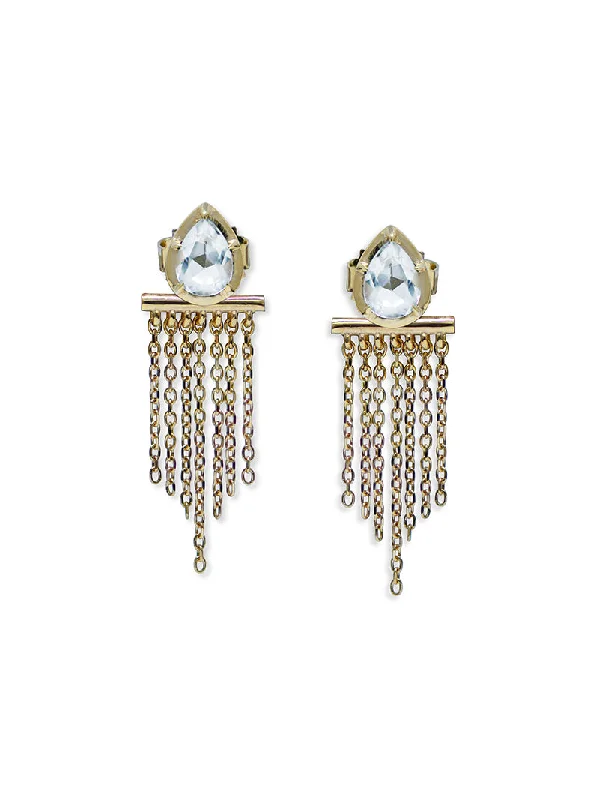 Mélia Fringe Pear Stud