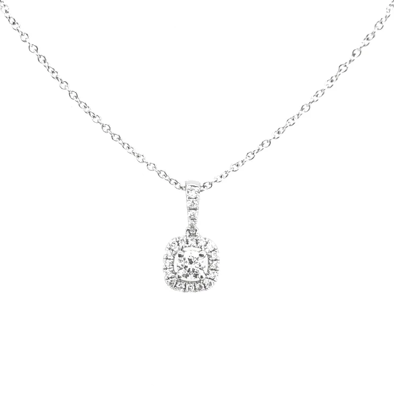 Forevermark White Gold Diamond Halo Pendant