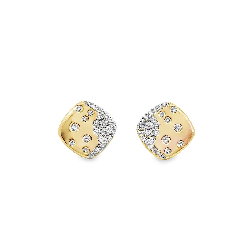 Yellow Gold Diamond Stud Earrings